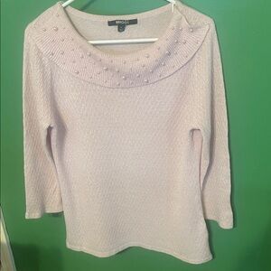 Briggs New York Women's Light Pink Cowl Neck Sweater